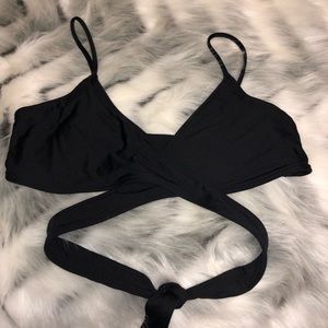 L* Space black Chloe Wrap Bralette Bikini Top